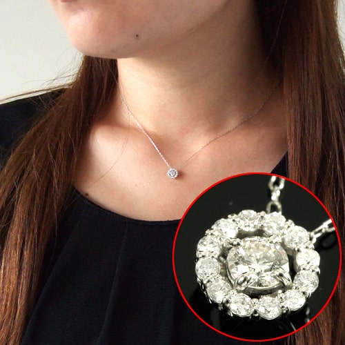 Ptプラチナ　ダイヤモンド計0.25ct　デザインペンダント・ネックレス　シェリーcheri-　N6860A【天然ダイヤモンド】レディース