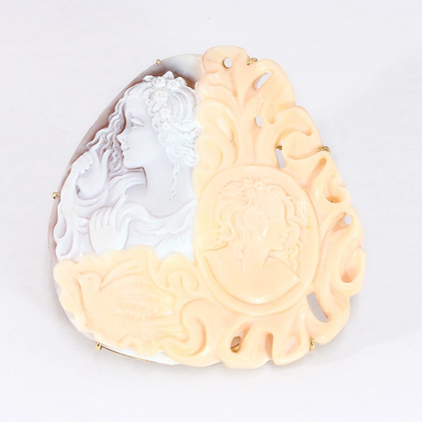 カメオブローチ K18イエローゴールド