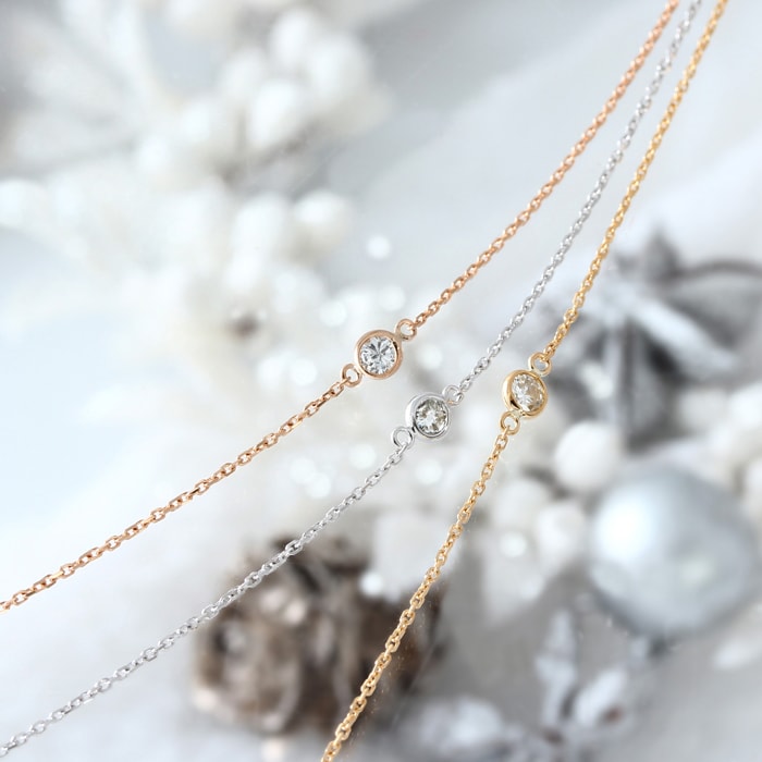 天然ダイヤモンド 0.1ct ブレスレット K18WG K18PG K18YG 一粒 ダイヤ レディース アクセサリー ジュエリー 18金 イエローゴールド ピンクゴールド