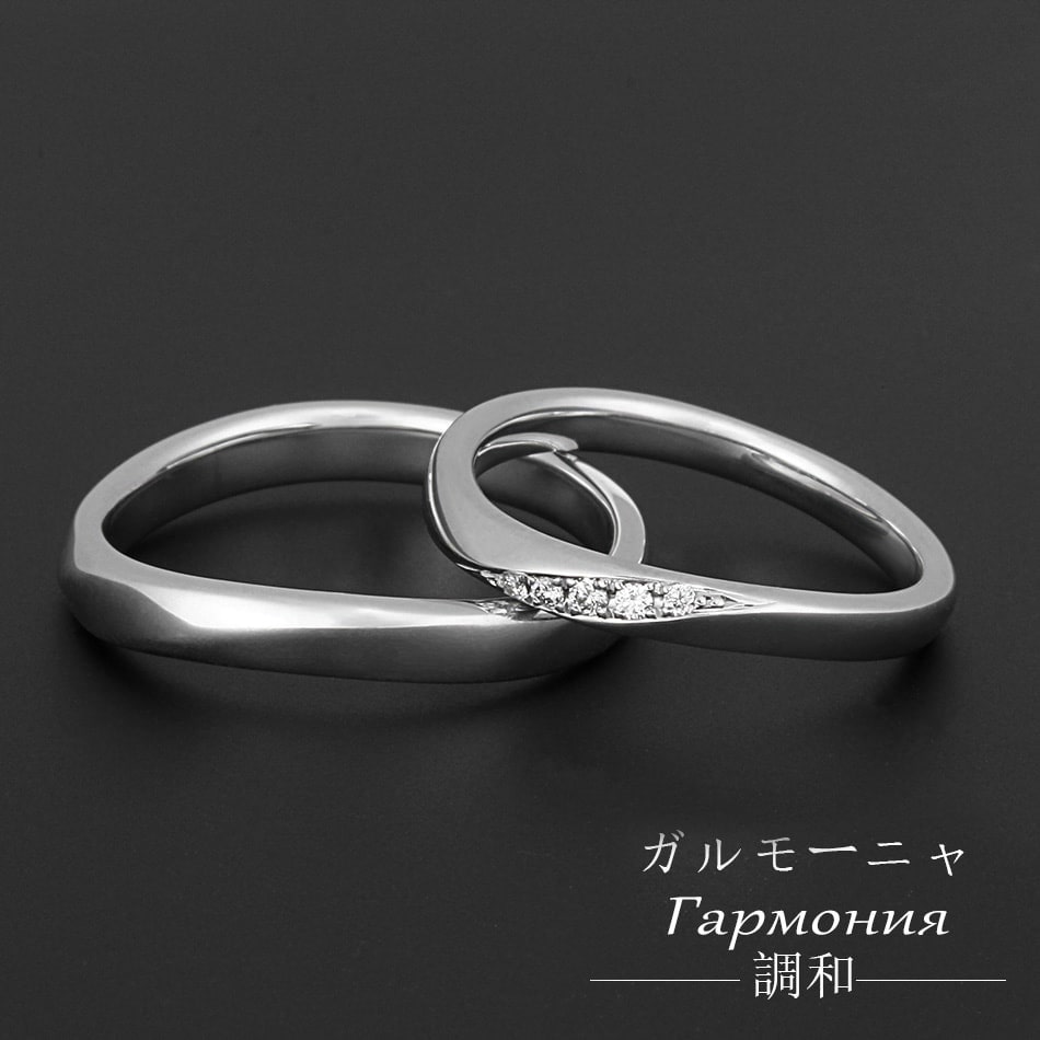 【レディース エンゲージリング】Pt950 プラチナハード マリッジリング ガルモーニャ〜調和〜 VM0007 | 