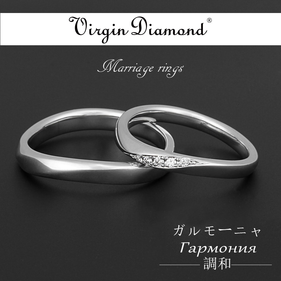 【レディース エンゲージリング】Pt950 プラチナハード マリッジリング ガルモーニャ〜調和〜 VM0007 |  | 01