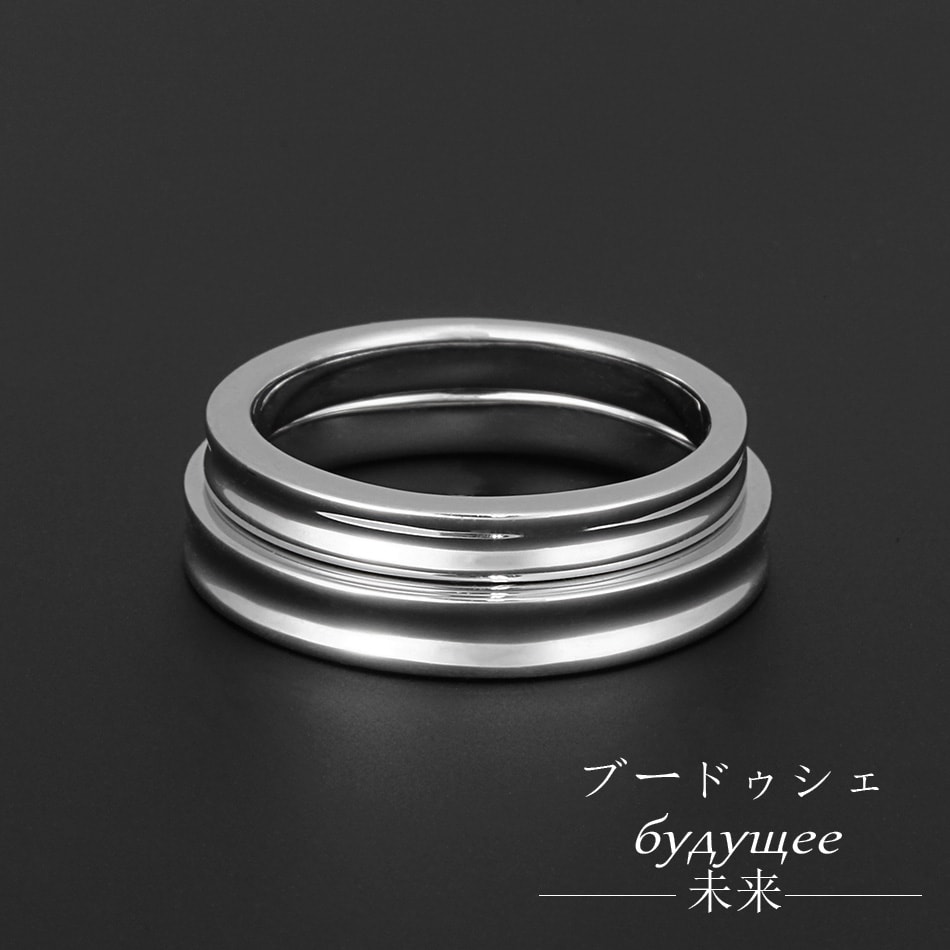 【レディース エンゲージリング】Pt950 プラチナハード マリッジリング ブードゥシェ〜未来〜 VM0009 |  | 02