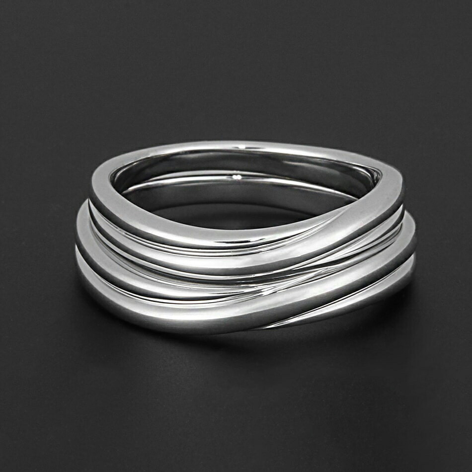 【メンズ エンゲージリング】Pt950 プラチナハード マリッジリング テチェーニエ〜潮流〜 VM0012 |  | 02