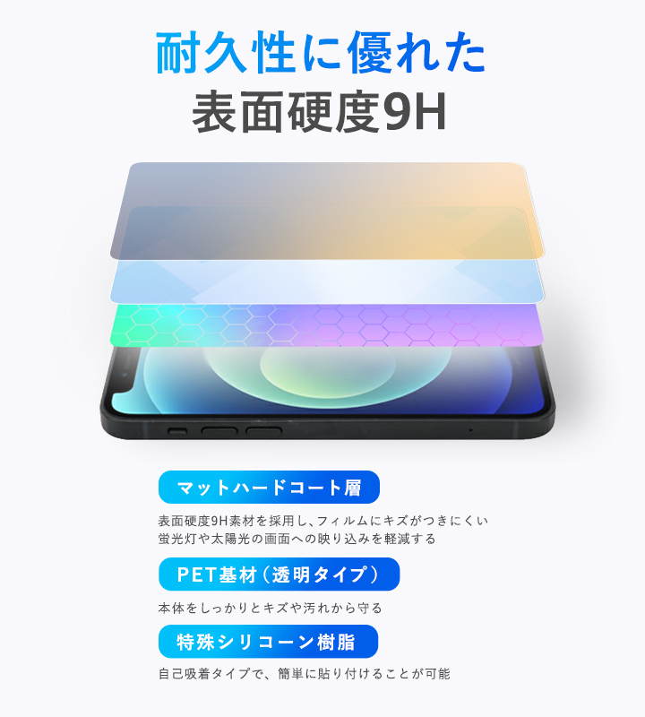 Xiaomi Pad 6s Pro 12.4 背面 保護 フィルム OverLay 9H Plus シャオミー タブレット用保護フィルム 9H高硬度 さらさら手触り反射防止｜visavis｜03