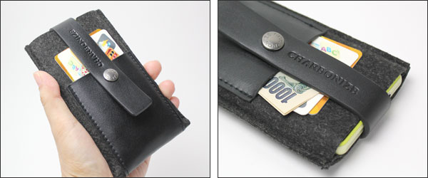 Charbonize レザー & フェルト ウォレットタイプケース for Xperia (TM) Z1 f SO-02F