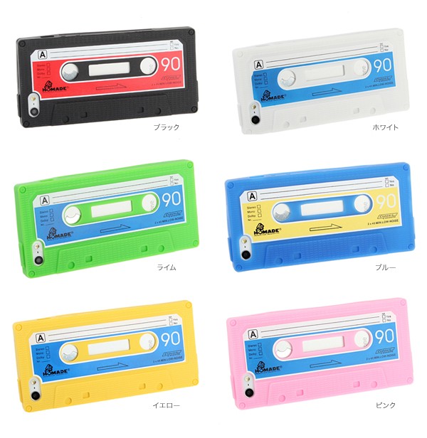 スマホケース カセットテープ型シリコンケース for iPhone SE / 5s 5