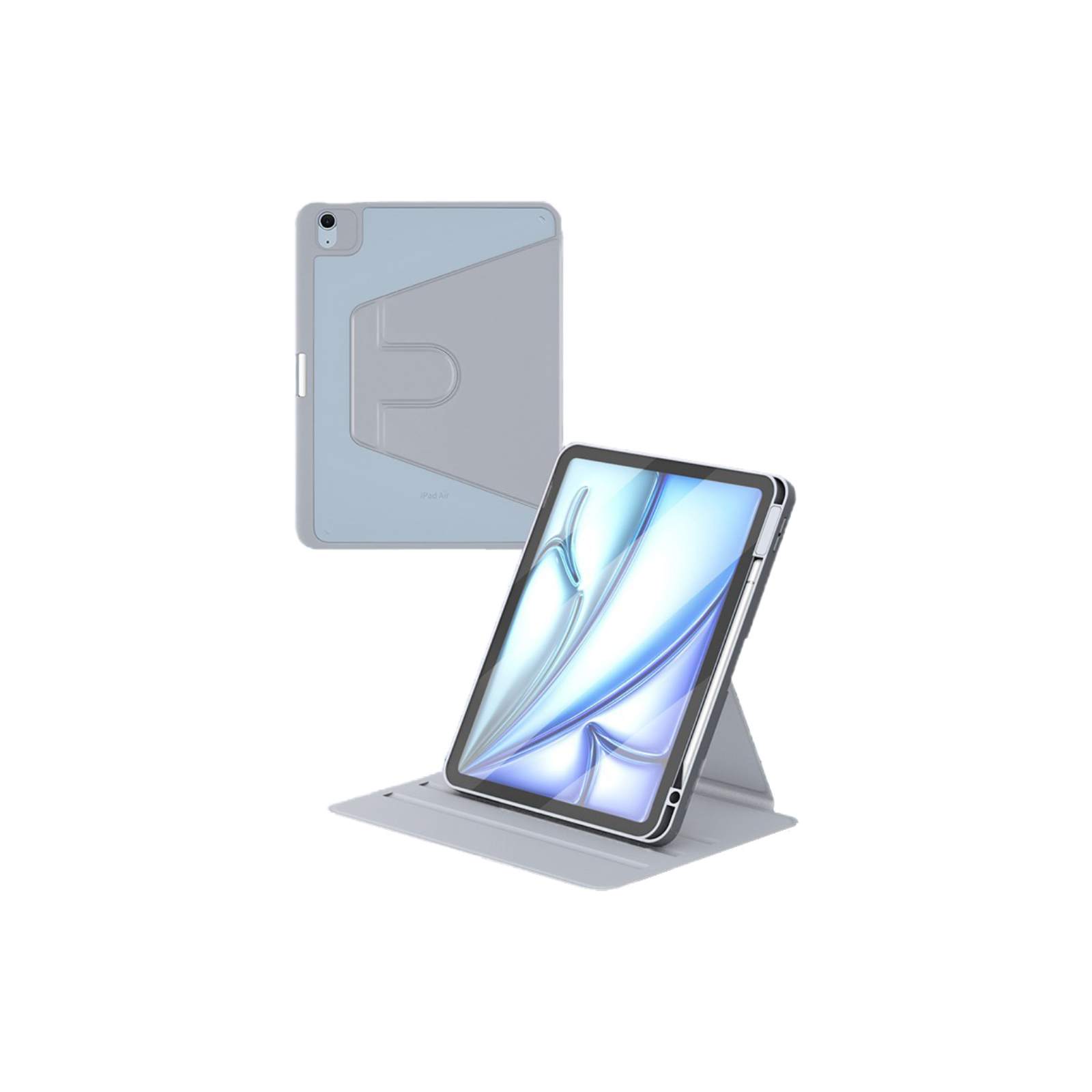 Apple iPad用カバー グレー Apple アップル アイパッド エアー 11型 (M3チップ)ケース PU