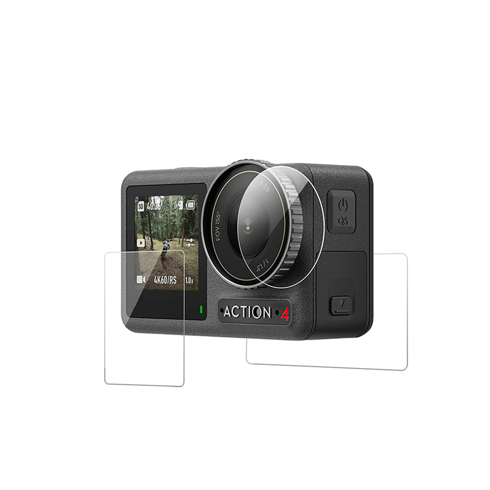 DJI Osmo Action 4 オスモ アクション4  強化ガラス 0.3mm 2.5D 高透過率 硬度9H アクションカメラ レンズ保護と液晶保護 傷つき防止 保護ガラス 3ピース｜visos-store｜02