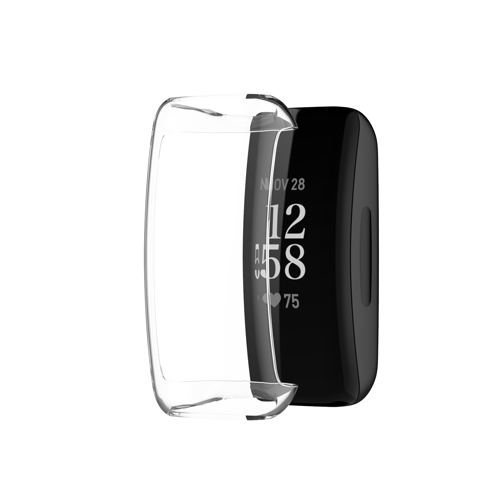 フィットビット Fitbit Inspire 3 ケース TPU シンプルで ソフトカバー CASE 画面保護 メッキ仕上げ 耐衝撃 簡単装着 おすすめ 人気 クリア カバーケース｜visos-store｜03