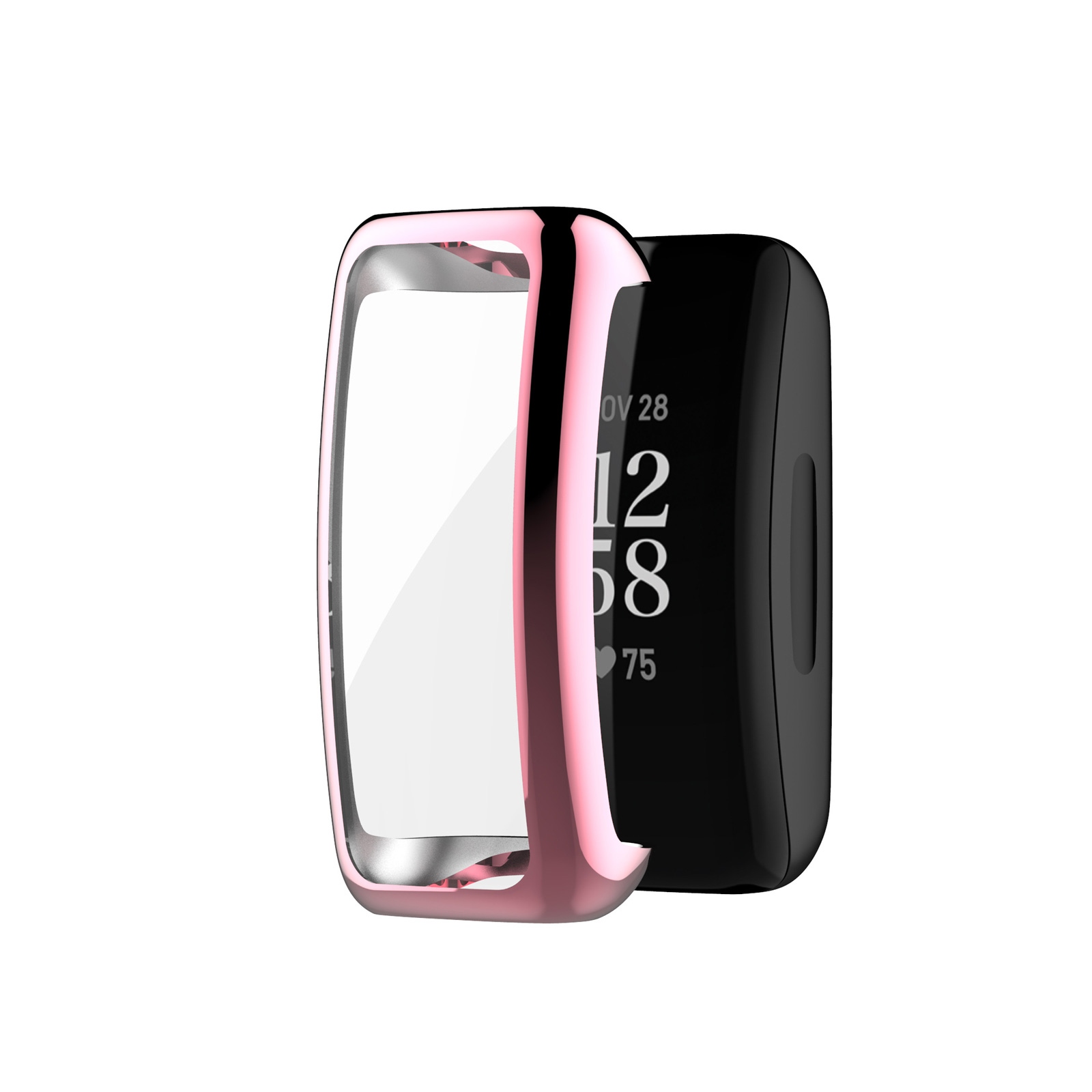 フィットビット Fitbit Inspire 3 ケース TPU シンプルで ソフトカバー CASE 画面保護 メッキ仕上げ 耐衝撃 簡単装着 おすすめ 人気 クリア カバーケース｜visos-store｜06