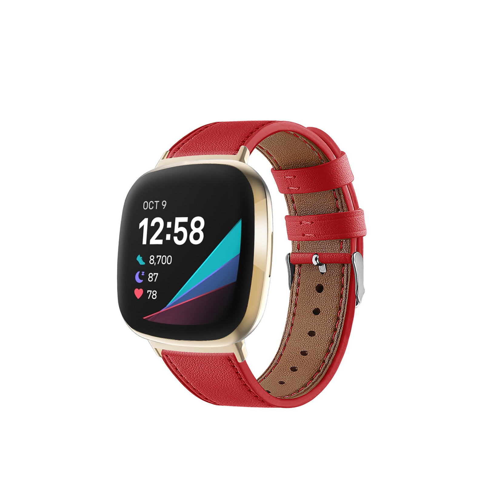 Fitbit Versa 4 Sense 2 交換 バンド PUレザー素材 腕時計ベルト 
