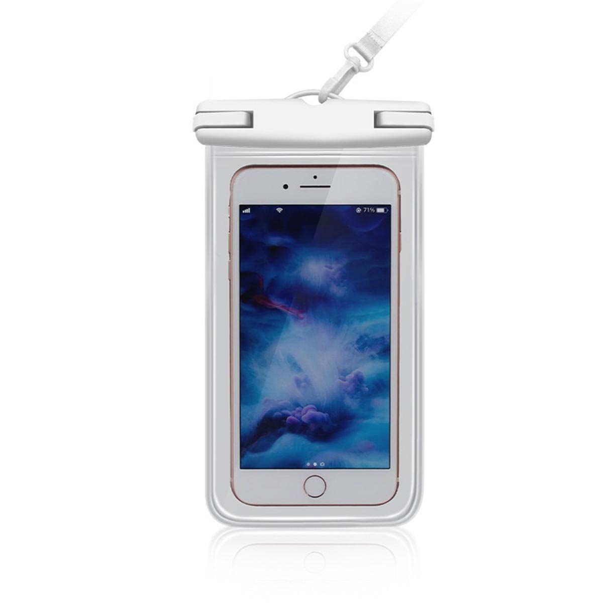 防水ケース 水泳 潜水 PVC素材   iPhone Android 7インチ以下全機種対応 スマホケース 透明 ケース  ネックストラップ IPX8防水レベル 2個セット｜visos-store｜02