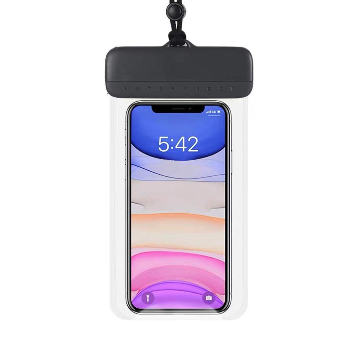 防水ケース 水泳 潜水 TPU素材   iPhone Android 7インチ以下全機種対応 スマホケース 透明 ケース  ネックストラップ IPX8防水レベル｜visos-store｜03