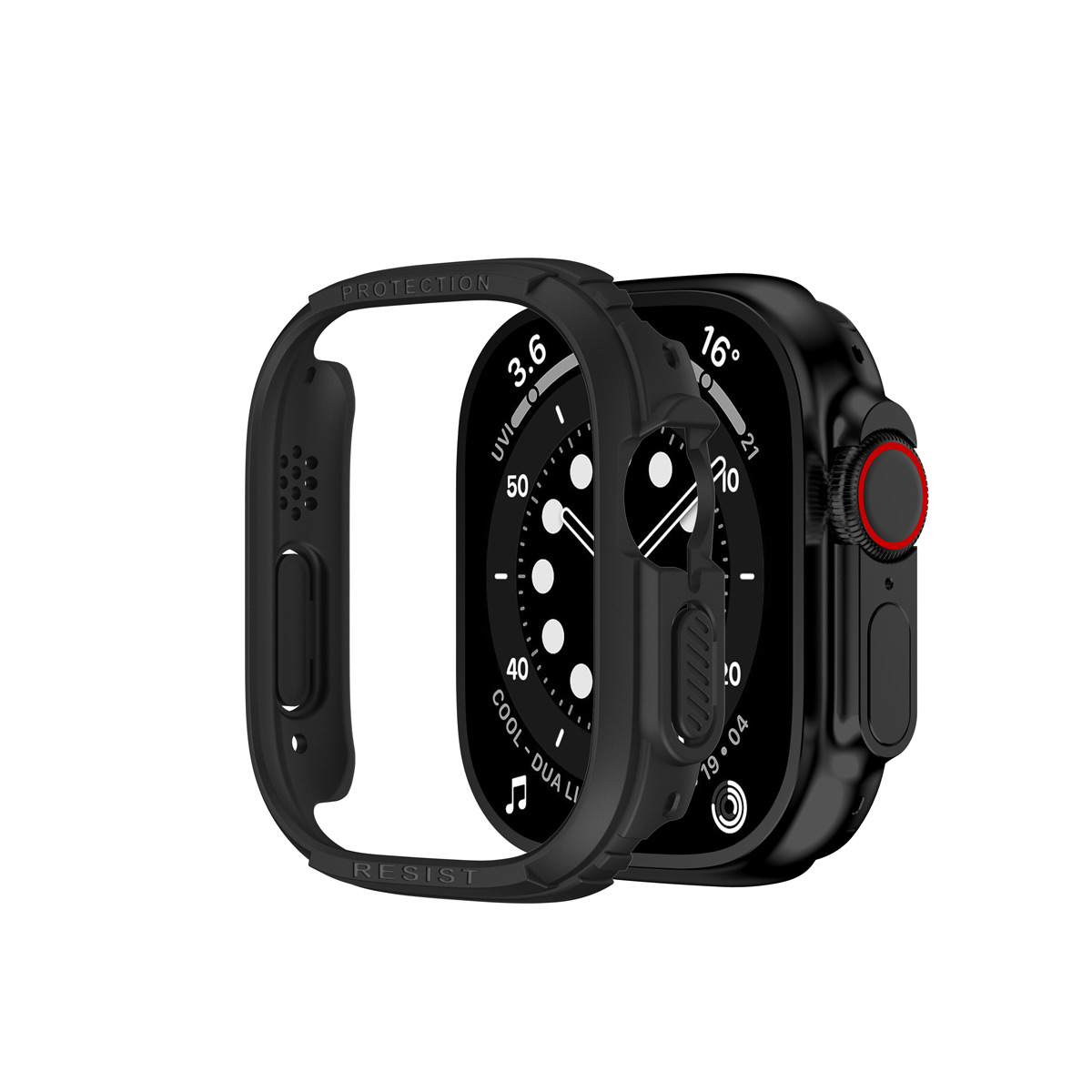 Apple Watch Ultra 49mm ケース かわいい PC ハードケース CASE 軽量 衝撃防止 耐衝撃 軽量 人気 ブラック クリア カッコいい アップル ウォッチ カバー｜visos-store｜02