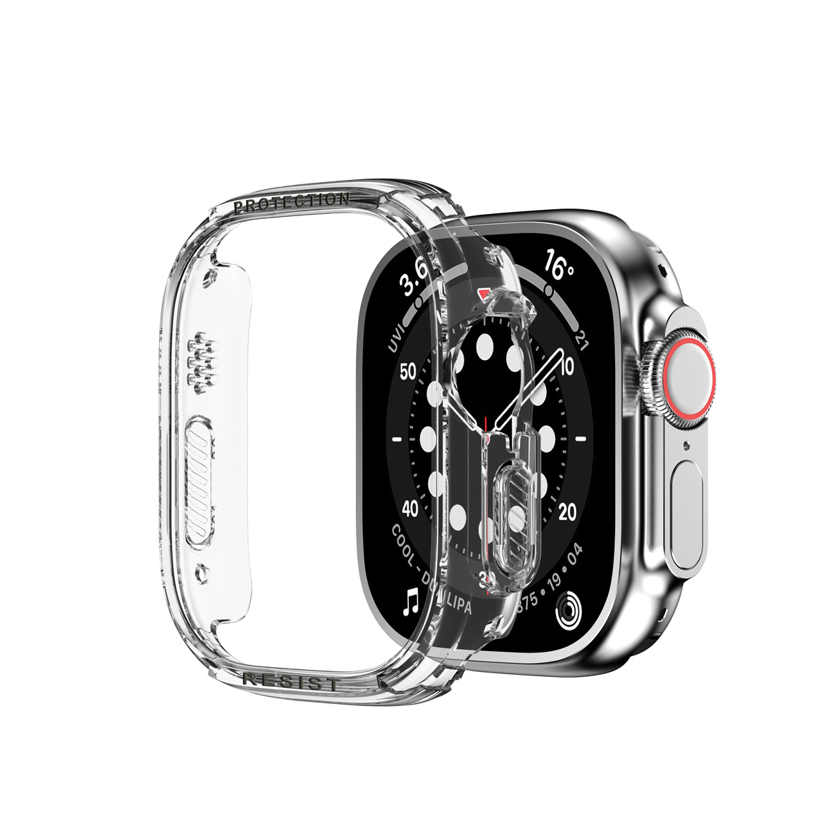 Apple Watch Ultra 49mm ケース かわいい PC ハードケース CASE 軽量 衝撃防止 耐衝撃 軽量 人気 ブラック クリア カッコいい アップル ウォッチ カバー｜visos-store｜03