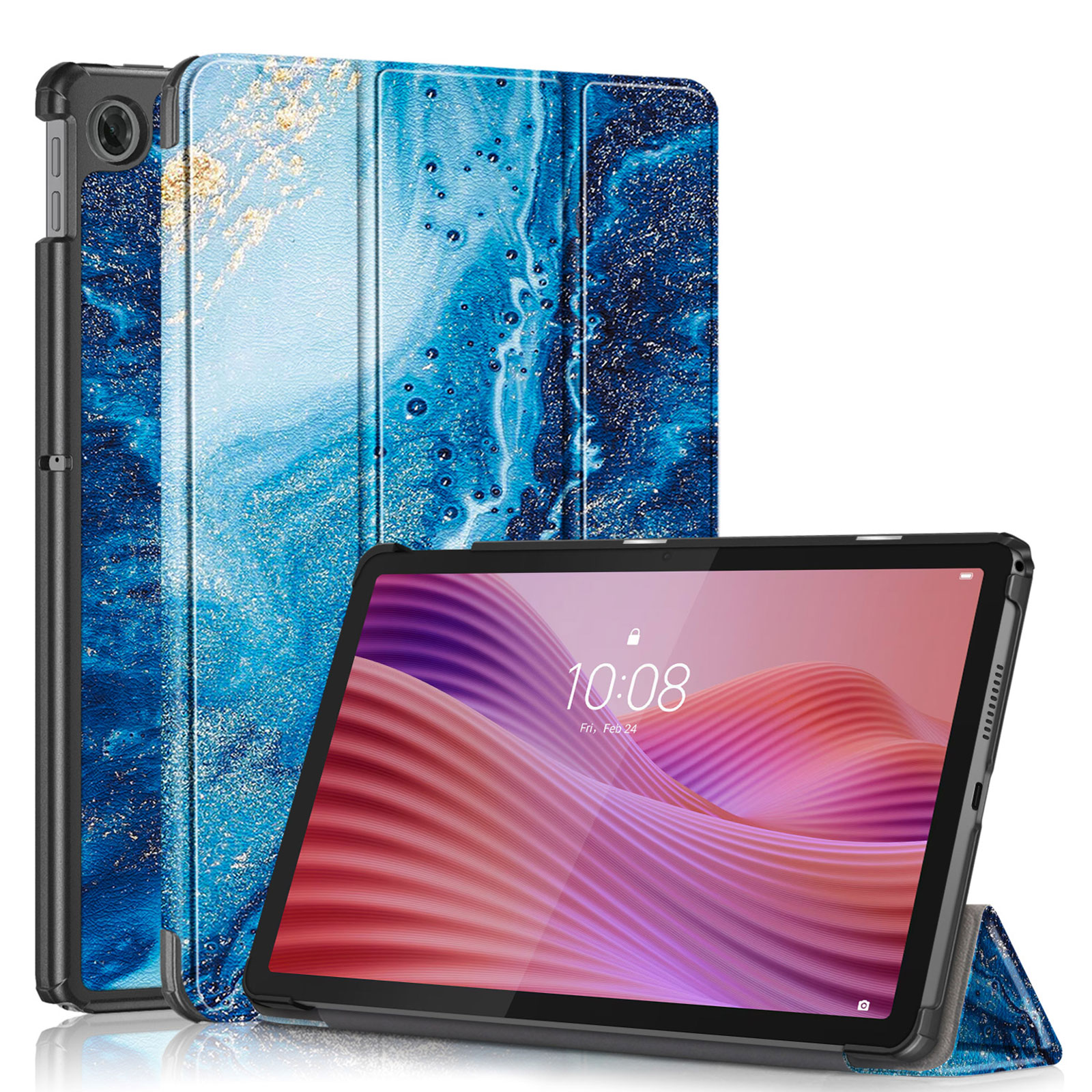 ①Lenovoタブレット ルナグレー(10.1インチ) +②専用カバーケース付き Lenovo（レノボ） Lenovo Tab 10.1インチ用ケース 360 °回転スタンド