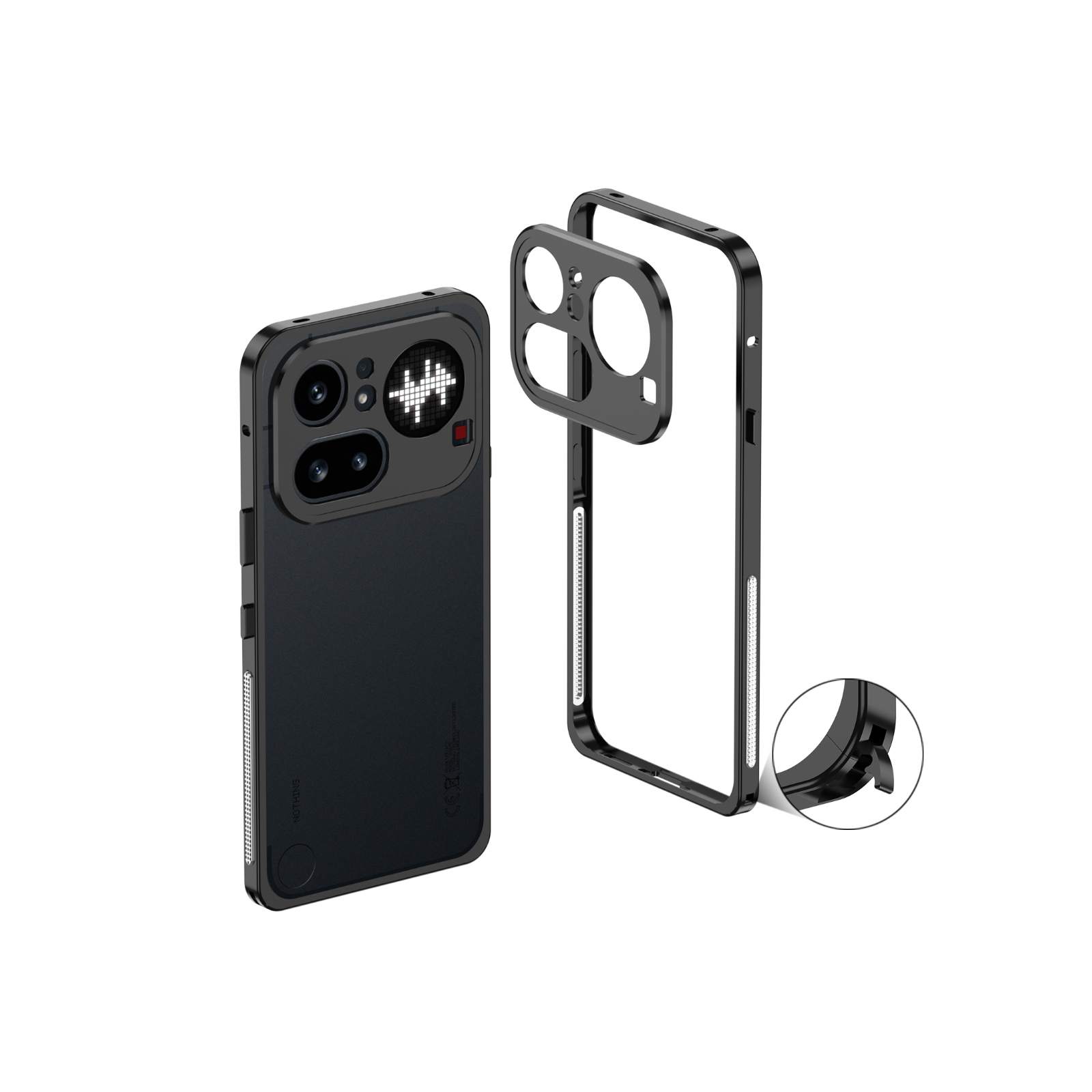 Nothing Phone (4a) Pro 256gb ケース付属　ブラック Nothing ナッシング Nothing Phone (4a)/ (4a) Pro対応 海馬ロック構造