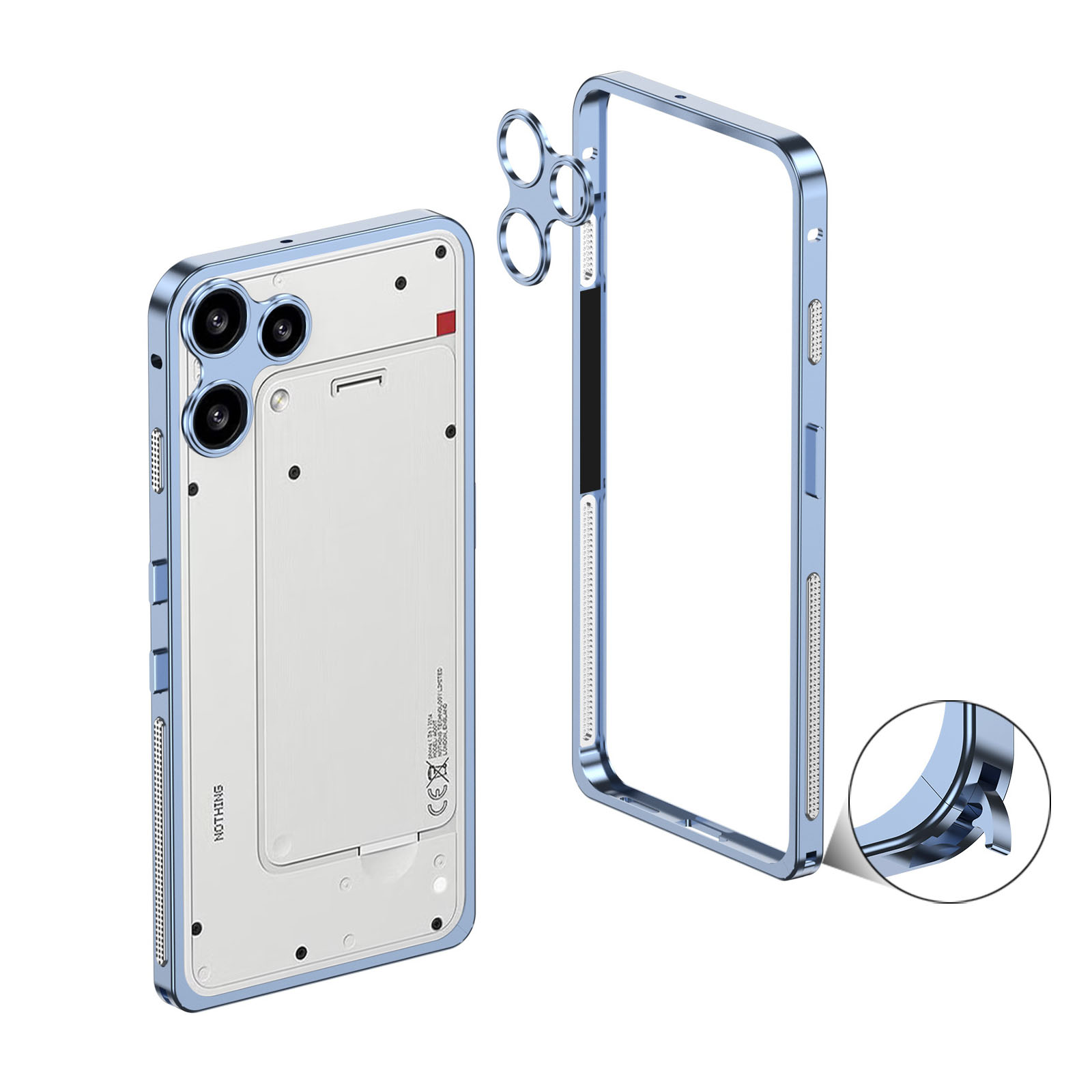 Nothing Phone (3a) Lite ケース カバー CASE アルミ合金素材 枠