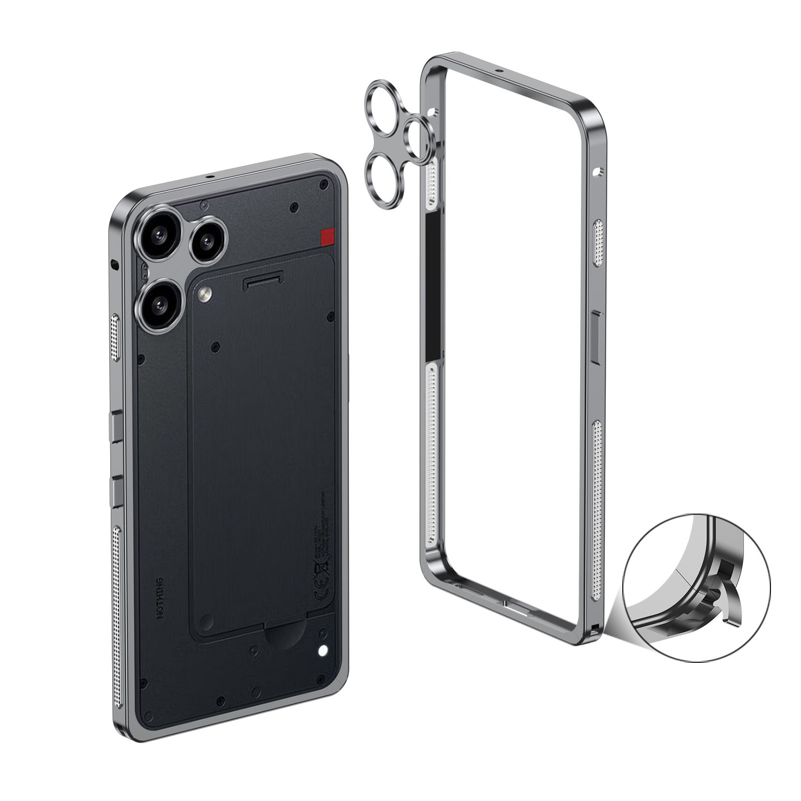 Nothing Phone (3a) Lite ケース カバー CASE アルミ合金素材 枠