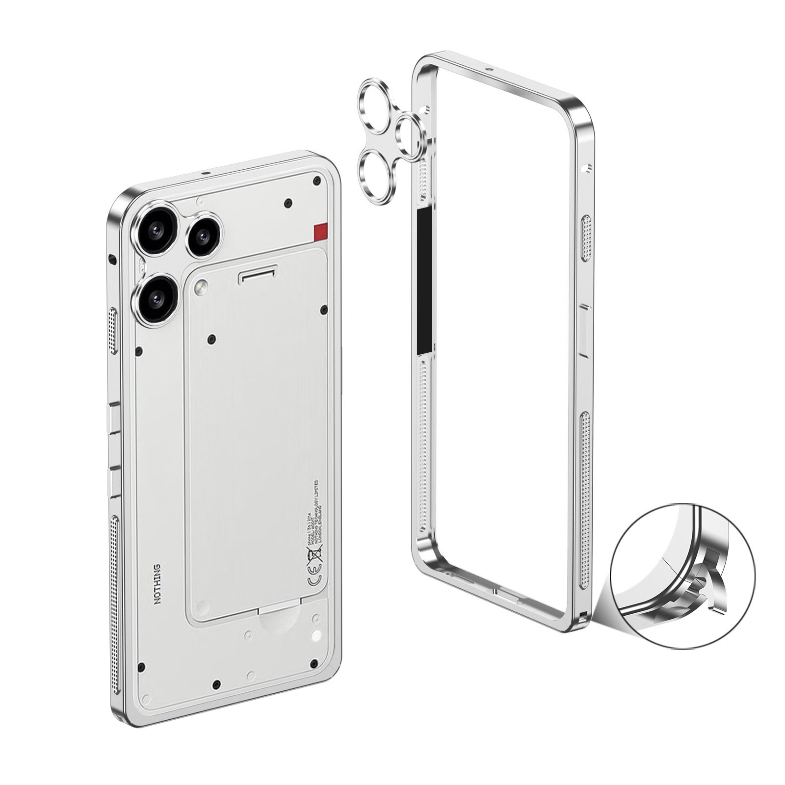 Nothing Phone (3a) Lite ケース カバー CASE アルミ合金素材 枠