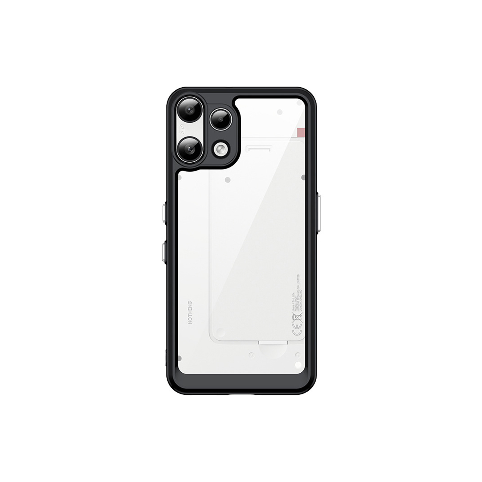 nothing phone 3a ホワイト　ブラック/クリア ケース付き Nothing Phone (3a) Lite スマホ用の衝撃に強い TPU素材 人気