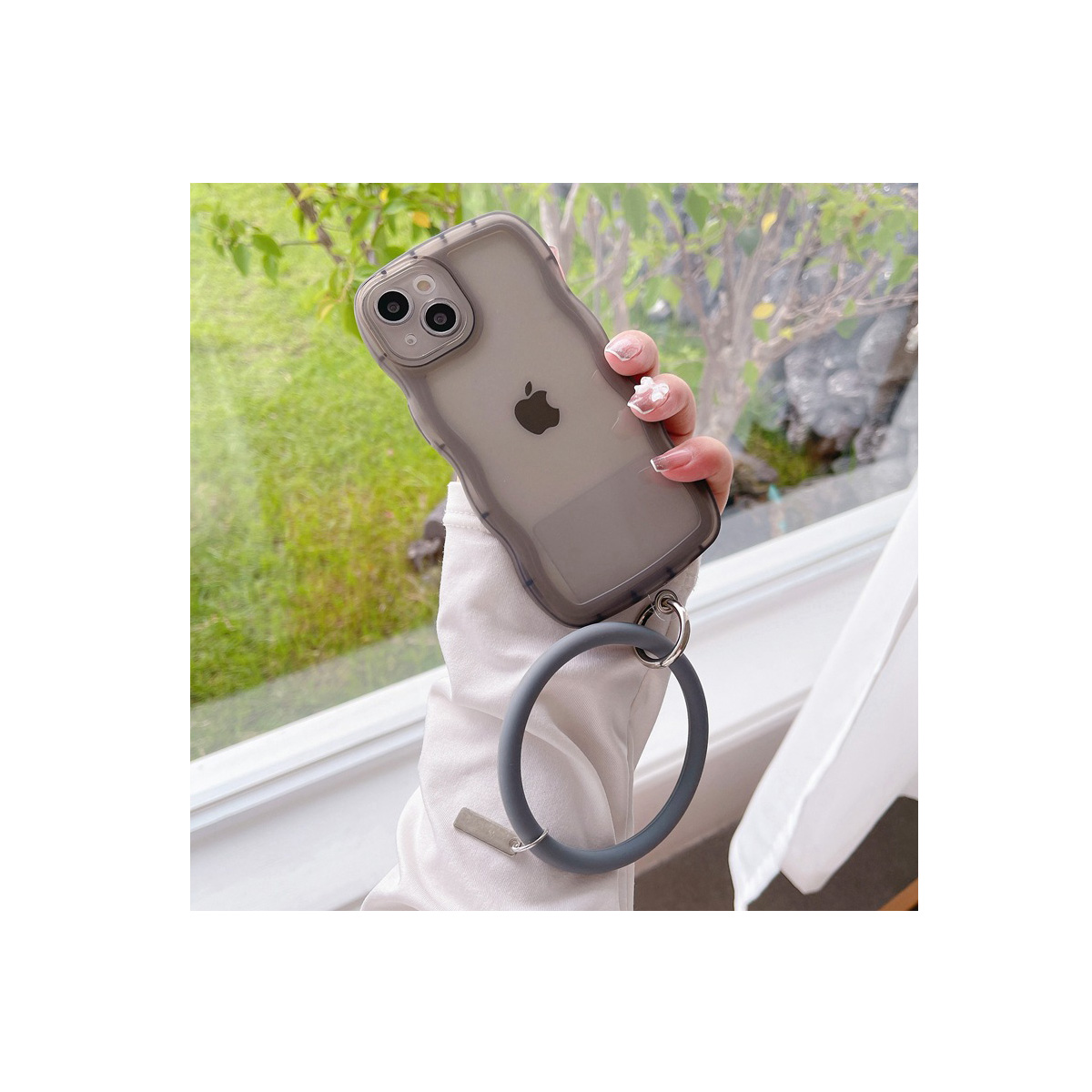 Apple iPhone14 Pro Max クリア ケース 背面カバー かわいい 持ちやすい 腕リ...