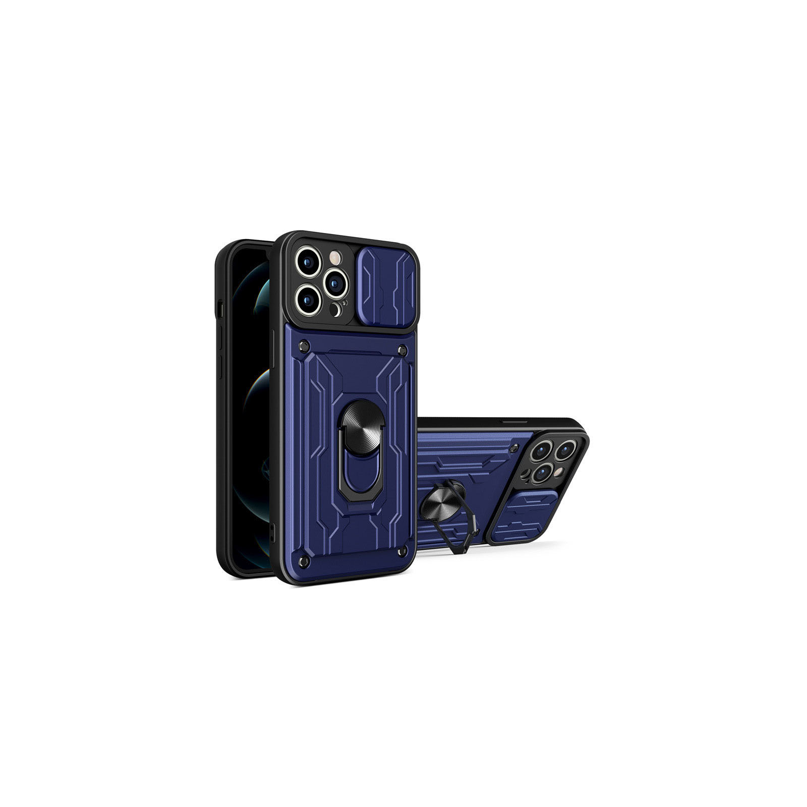 Apple  iPhone 15 15 Plus 15 Pro 15 Pro Max ケース カバー 背面カバー  耐衝撃ケース  リングブラケット付き スタンド機能 カード収納 レンズ保護｜visos-store｜03