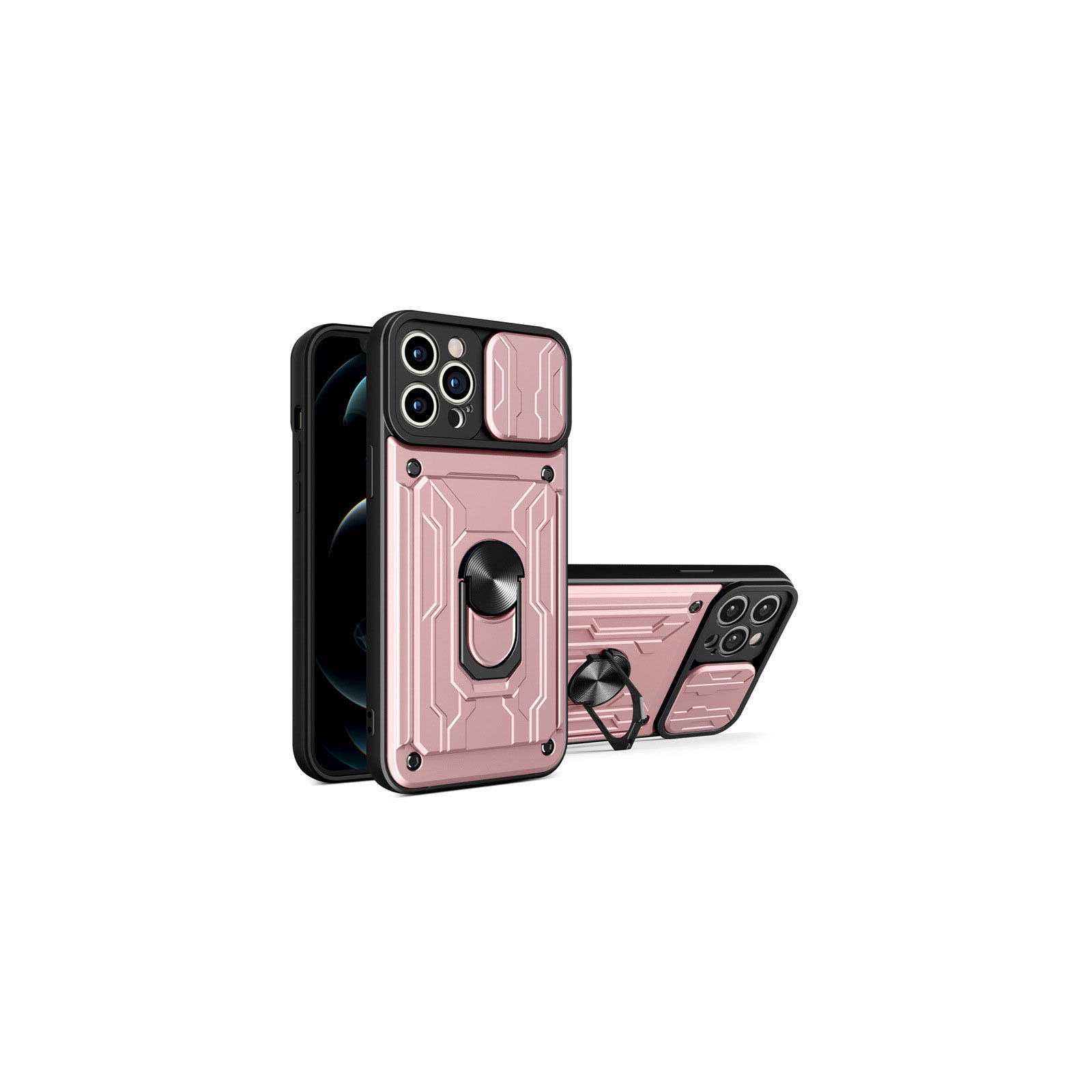 Apple  iPhone 15 15 Plus 15 Pro 15 Pro Max ケース カバー 背面カバー  耐衝撃ケース  リングブラケット付き スタンド機能 カード収納 レンズ保護｜visos-store｜07
