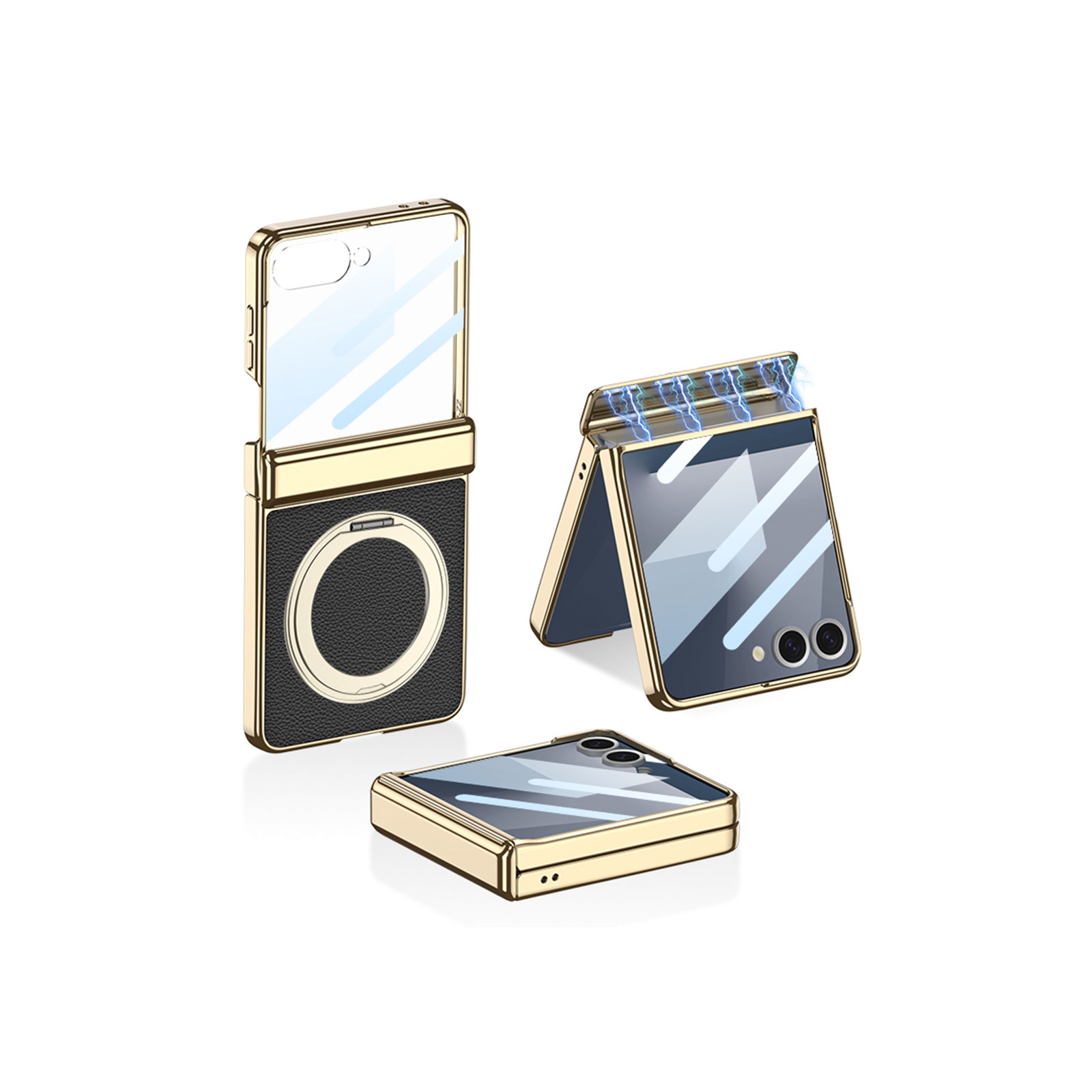Galaxy Z Flip7 ケース 耐衝撃 カバー 折りたたみ型 リング付き