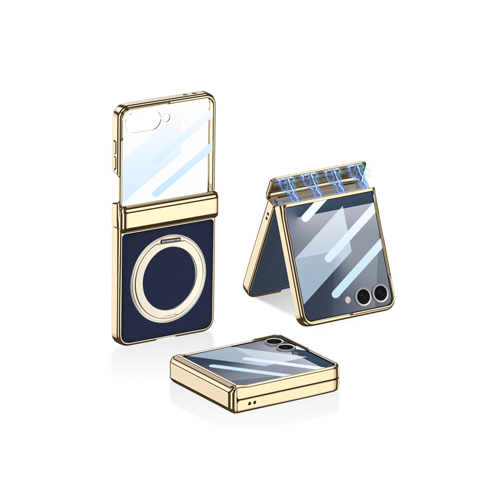 Galaxy Z Flip7 ケース 耐衝撃 カバー 折りたたみ型 リング付き