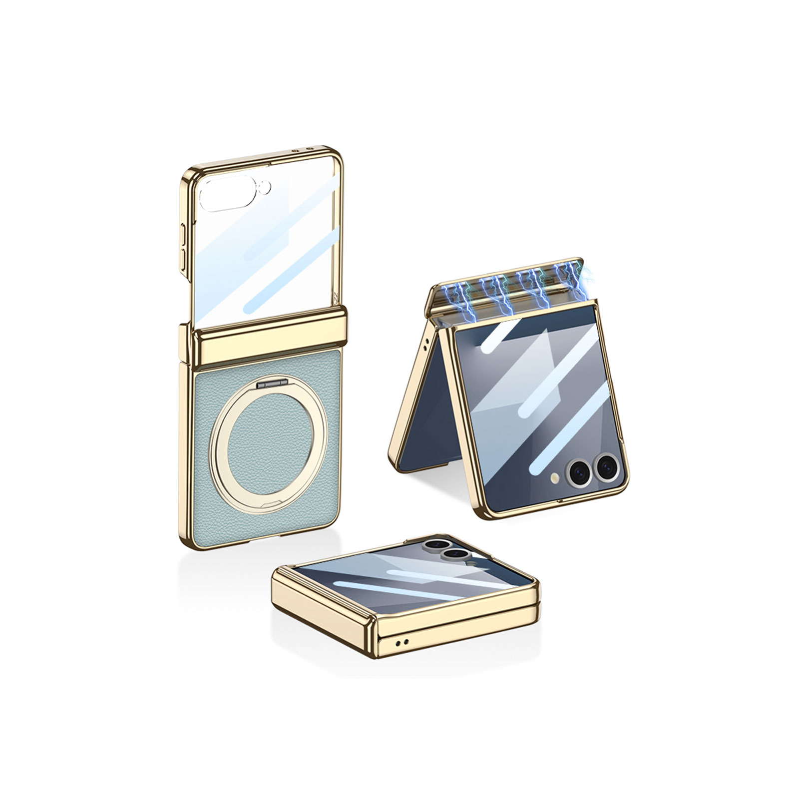 Galaxy Z Flip7 ケース 耐衝撃 カバー 折りたたみ型 リング付き