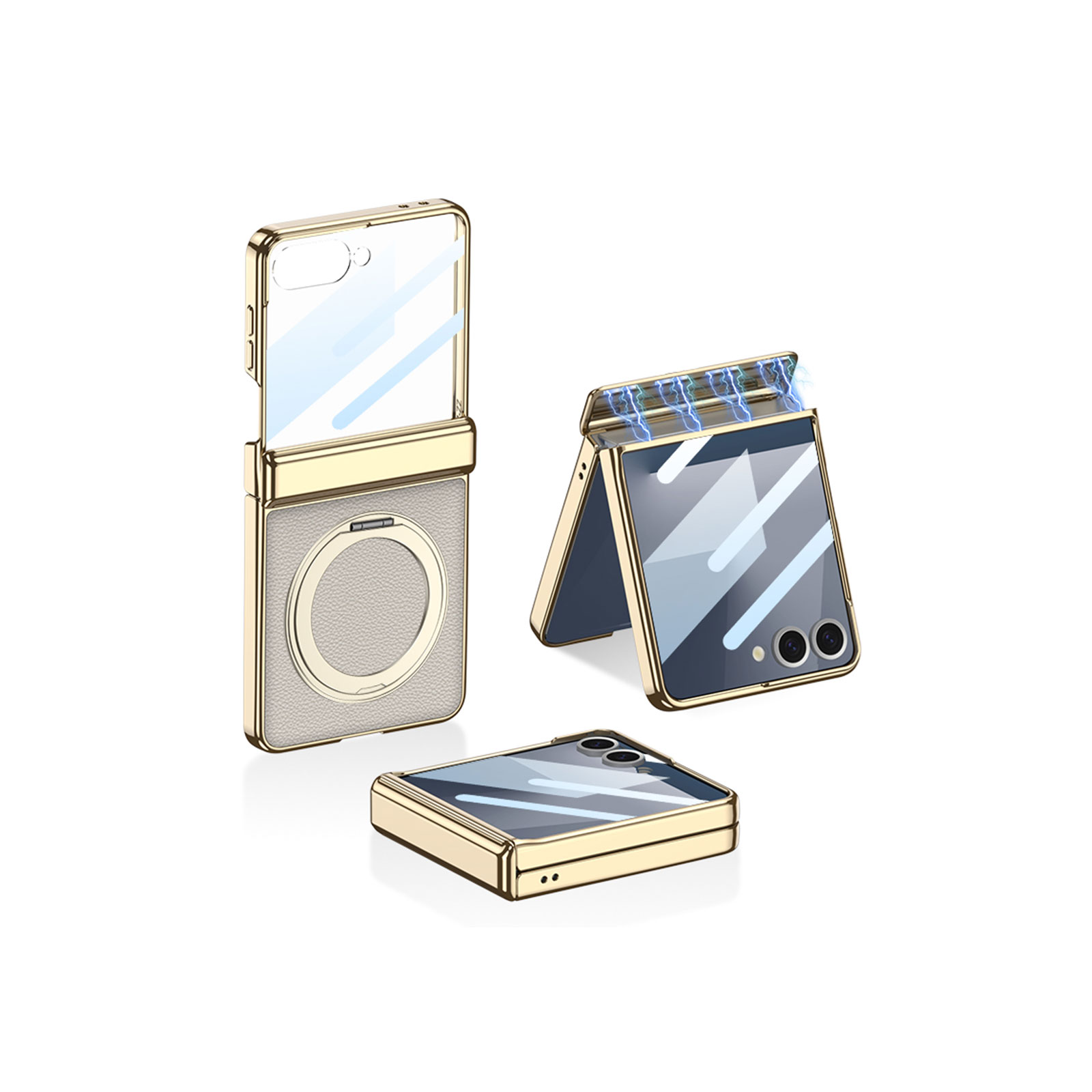 Galaxy Z Flip7 ケース 耐衝撃 カバー 折りたたみ型 リング付き