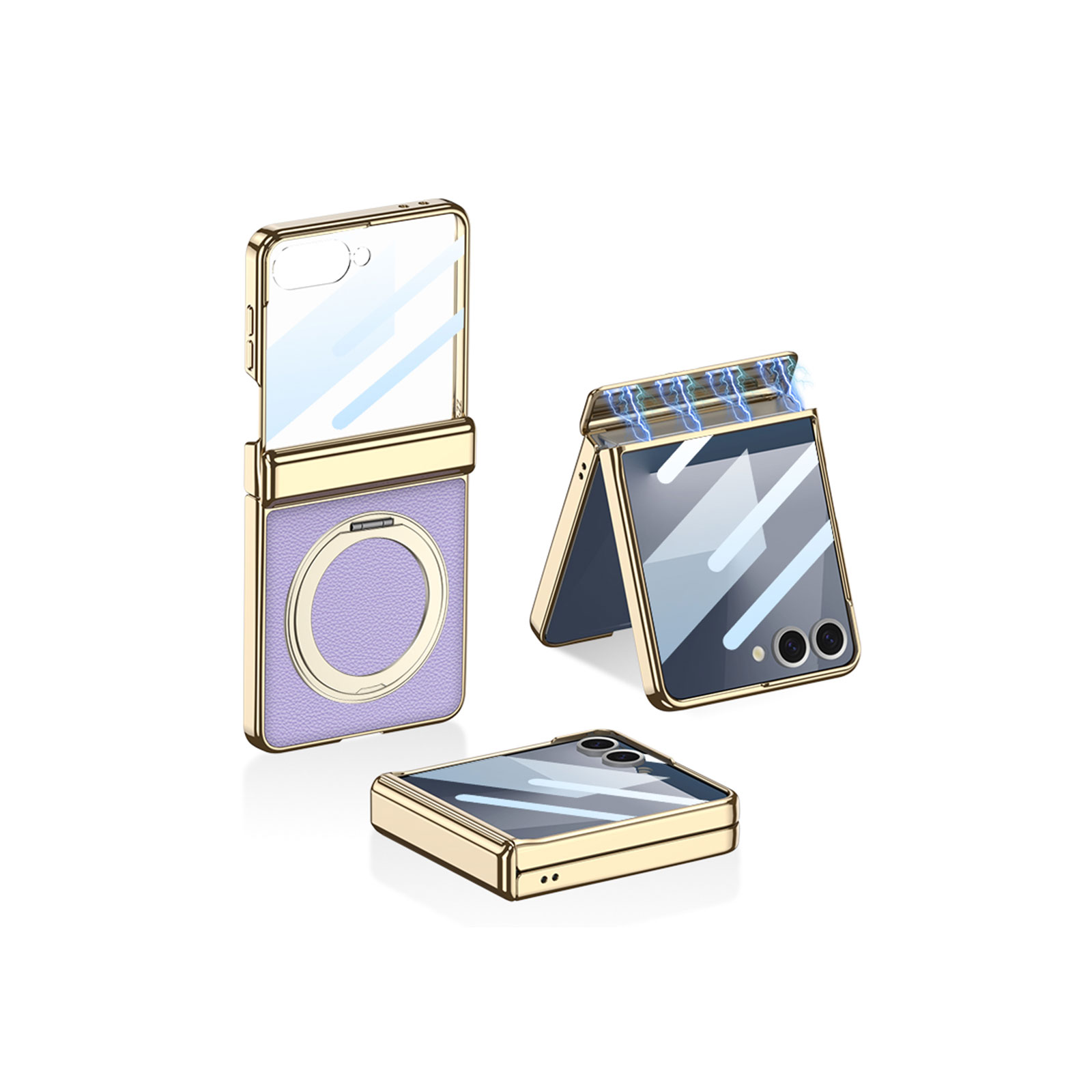 Galaxy Z Flip7 ケース 耐衝撃 カバー 折りたたみ型 リング付き