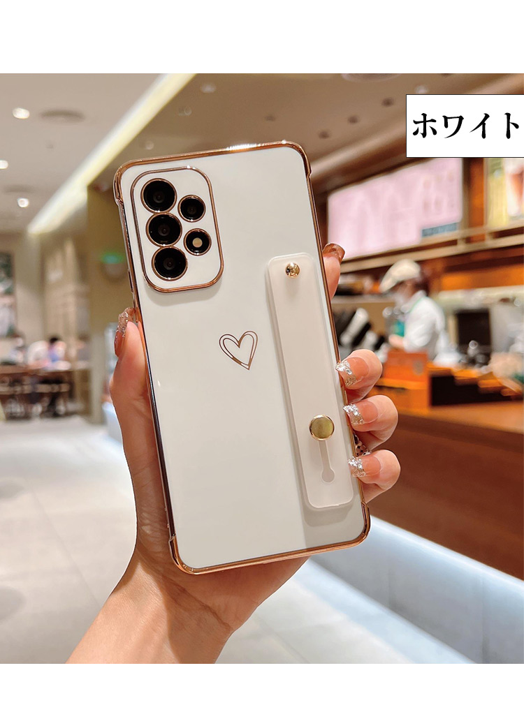 Samsung Galaxy A53 5G ケース TPU素材 ハート ソフトケース メッキ