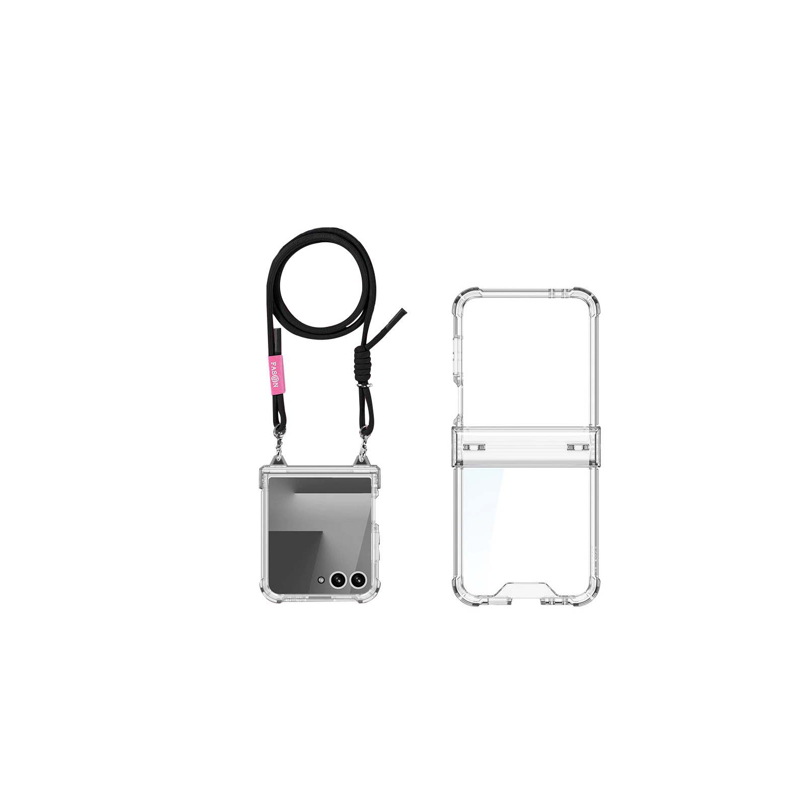 Galaxy Samsung Z Flip7 ケース 折りたたみ型 PC素材 クリア CASE 持ち