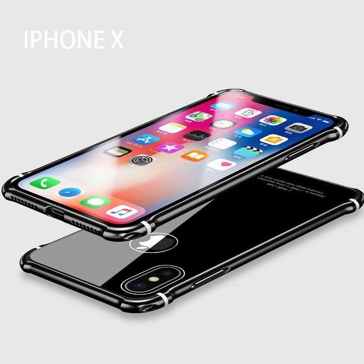 「ポイント」Apple iPhone X XS ケース アルミ バンパー アイフォンX CASE 背面強化ガラス 背面パネル付き かっこい｜visos-store