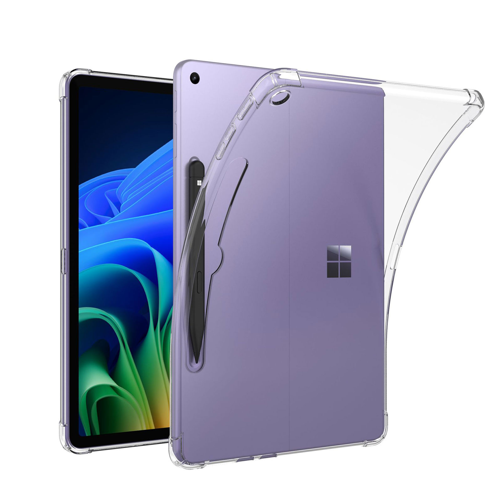 Surface Pro 12インチ ケース クリア 耐衝撃 カバー 薄型 透明 TPU素材