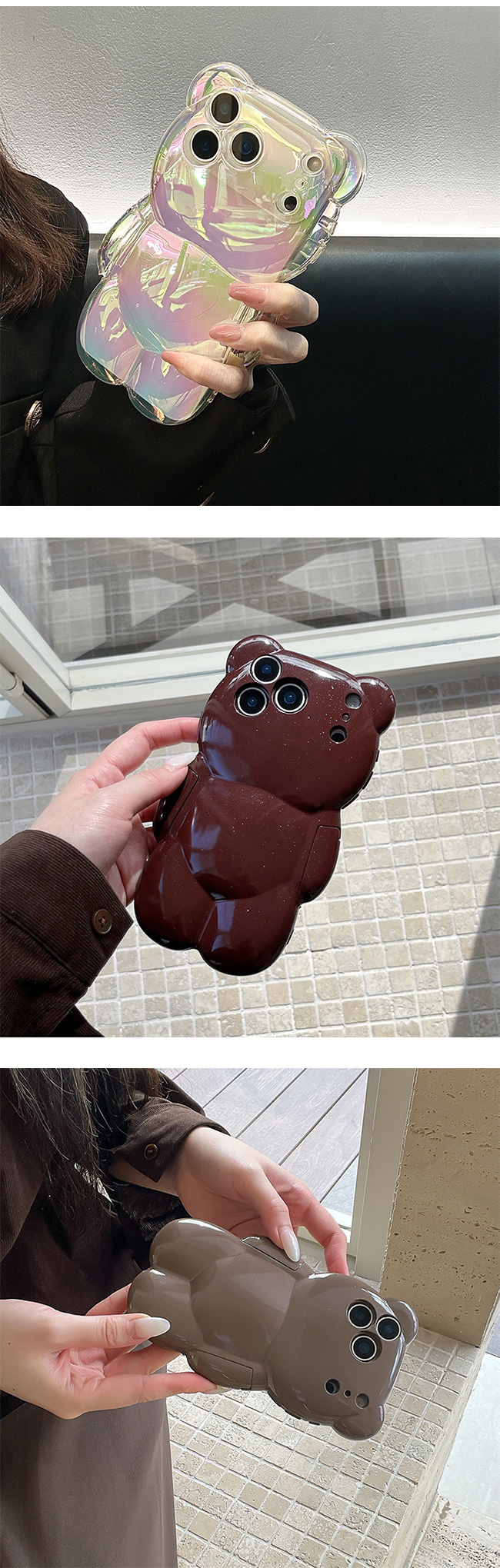 メール便送料無料]3D くま型ケース {2}【クマ型 熊 透明 ぷっくり 立体