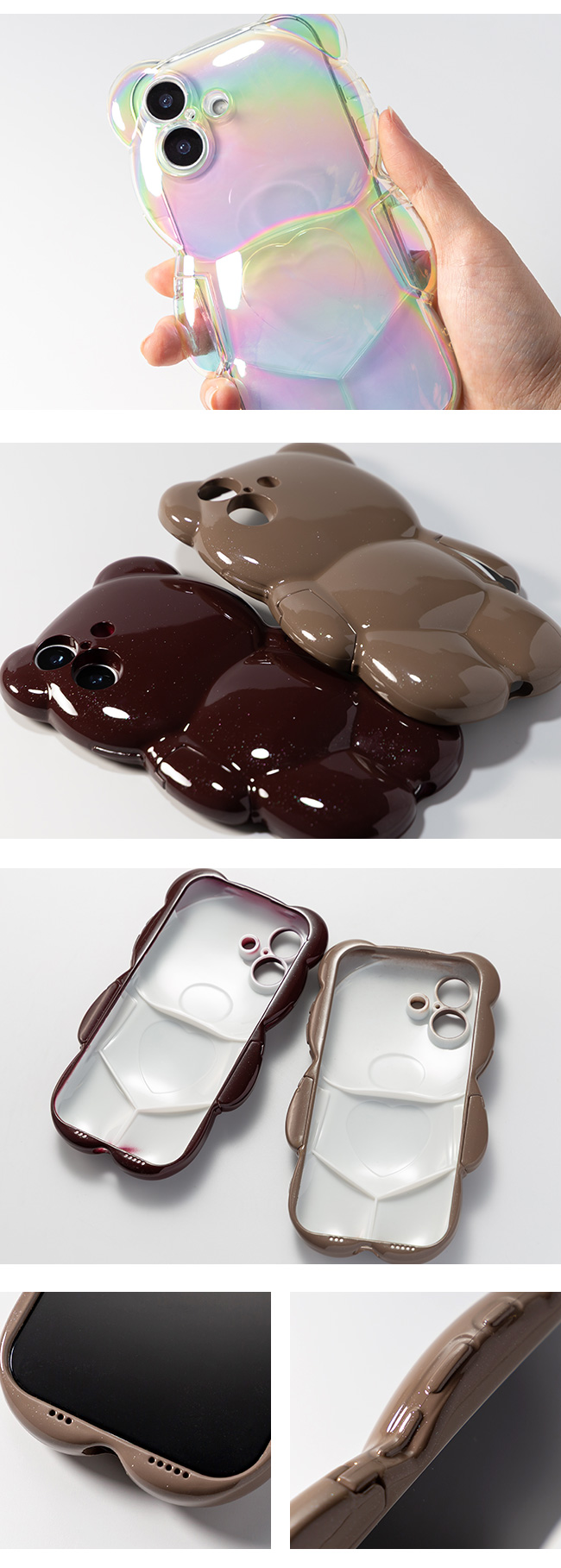 メール便送料無料]3D くま型ケース {2}【クマ型 熊 透明 ぷっくり 立体