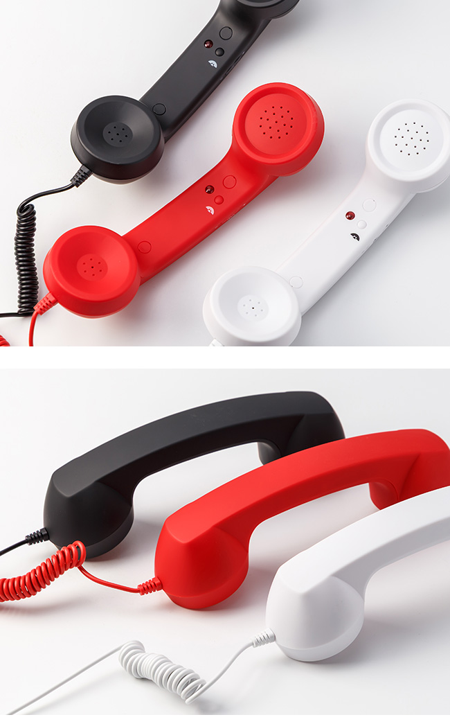 スマホ,受話器,Type-C,有線,スマートフォン,レトロ,黒電話,おもしろグッズ,かわいい,おしゃれ,長電話,マイク,イヤホン