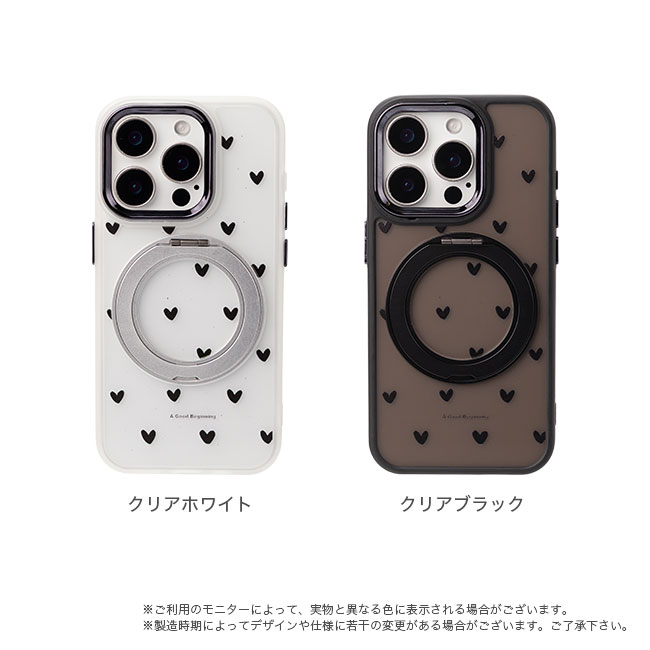 メール便送料無料]ハート柄 MagSafe対応リング付きケース {2}【magsafe