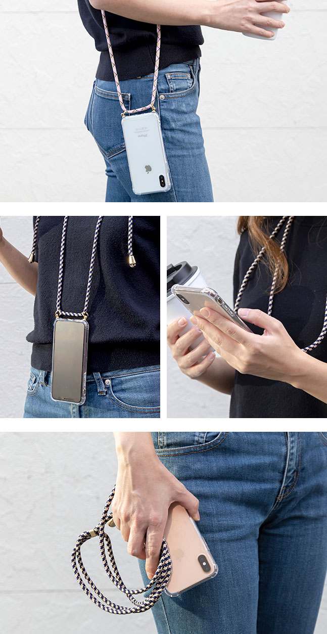 [メール便送料無料] ショルダーストラップ付き クリアケース {2}【iPhoneケース ストラップ付き ロング 肩掛け シンプル かわいい 人気 韓国】 |  | 07