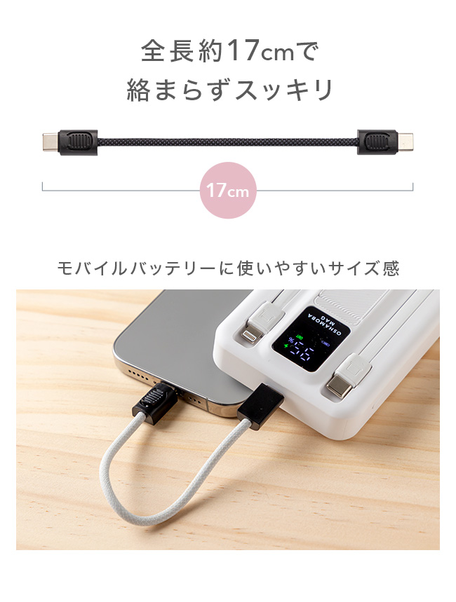 メール便送料無料] Type-C ストラップ型ケーブル {2}【60W 急速充電