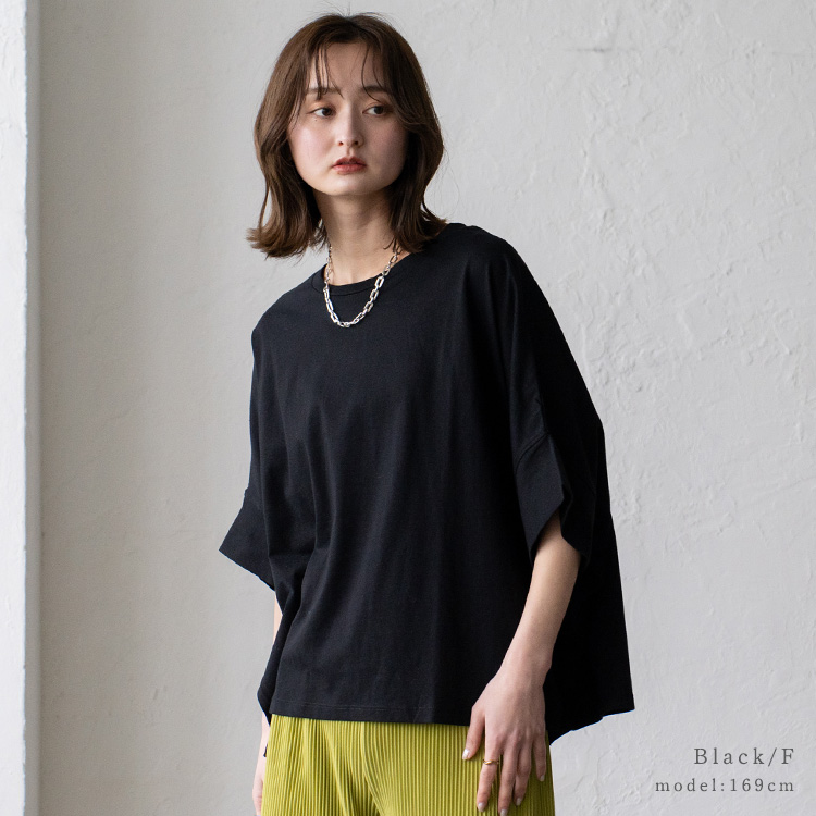 【新品タグ付き】Spick&amp;Span ドルマンフェミニンTシャツ ブラック Spick & Span（スピックアンドスパン）の「#≪追加≫ドルマン