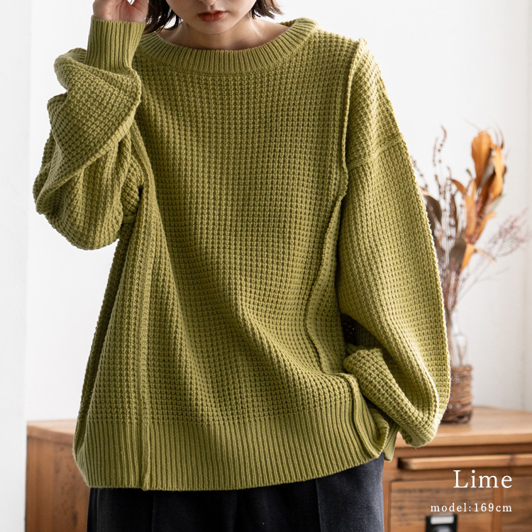 VitaFelice（ヴィータフェリーチェ） ワッフル ニット レディース 長袖