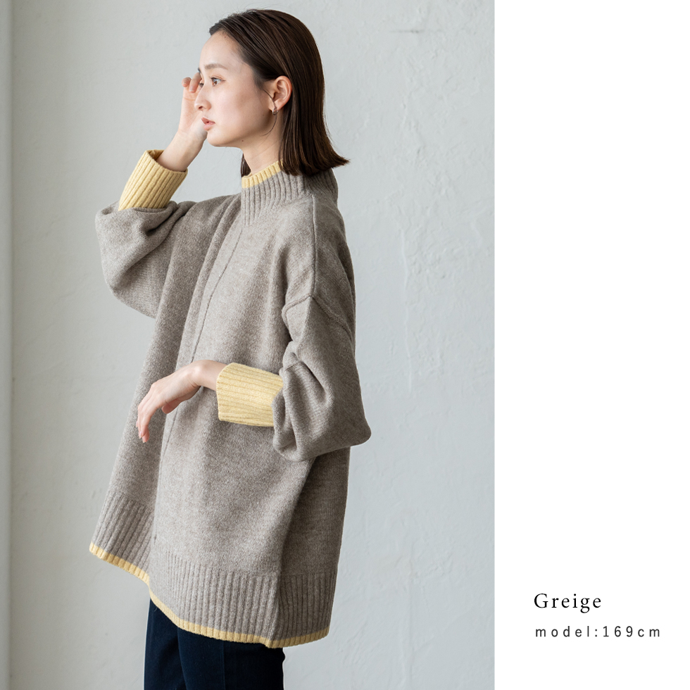 新品✨FENNELバイカラー　ハイネックニット　ポンチョ RILATO】ハイネックニットポンチョ | selectshop kusukusu
