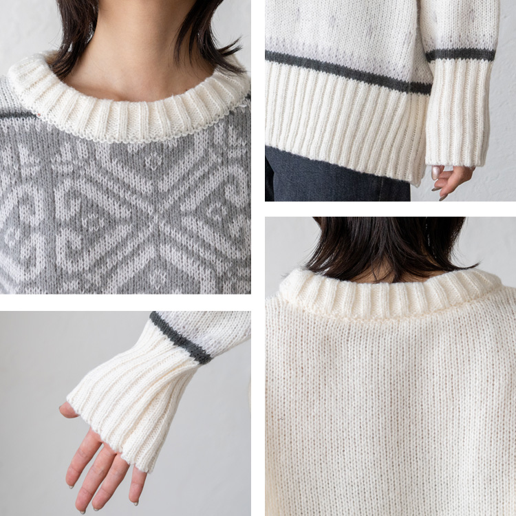 【極美品】ダブルアールエル　ニットジャケット　ノルディック　レディース　S ノルディックスノーフレークニットジャケット | ファッション通販