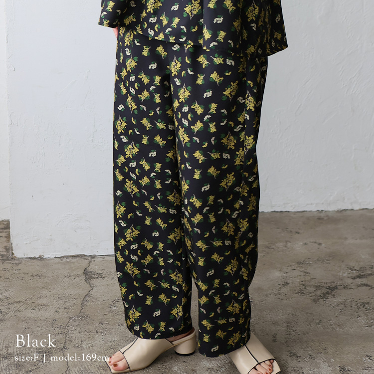 【Erdem】花柄プリント シルクワイドレッグパンツ Dream garden パンツ 0's 花柄プリントワイドパンツ レディース