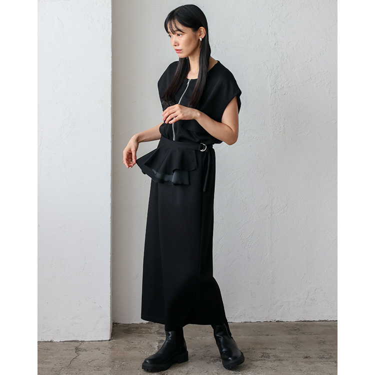 【PLEATS PLEASE】ウエストゴム スリット タイトスカート VitaFelice（ヴィータフェリーチェ） sale スカート ロング タイト