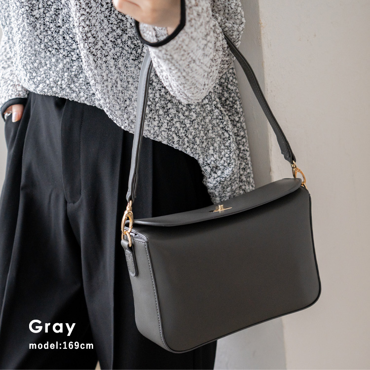 黒い装飾付きハンドバッグ オウレンティ AULENTTI DI-3014-DO ショルダーバッグ レディース